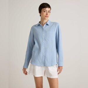 Quince 100% Organic Cotton Gauze Long Sleeve Shirt NWT XS